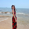 三亚沙滩长裙红色性感露背氛围感吊带连衣裙海边度假拍照衣服超仙