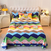 加厚纯棉磨毛床单单件全棉布，被单1.5m1.8m米双人床圆角床单三件套