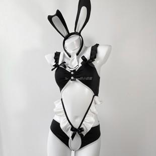 纯欲内衣兔子装情调睡衣qqny黑丝套装性感兔女郎制服套装cosplay