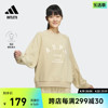 休闲圆领套头卫衣女装，adidas阿迪达斯outlets轻运动ik3471