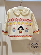 韩国童装 冬款女童宝宝可爱卡通纯棉套头毛衣 时尚韩版针织外套