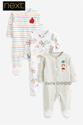 英国Next婴儿包脚连体睡衣连身爬服彩虹卡通纯棉D68-725