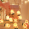 led圣诞老人头灯串彩灯电池，盒圣诞节日，圣诞树气氛装饰灯氛围灯