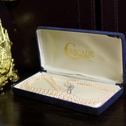 vintage优雅迷人的年代珠宝双层钻扣模拟珍珠项链颈链宫廷复古