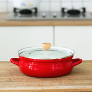 2630cm3.5l红色，搪瓷锅搪瓷火锅，汤锅炖锅电磁炉锅通用
