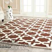 高档时尚欧式格子现代地毯客厅茶几沙发地毯卧室床边手工腈纶地毯