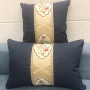 新中式红木沙发靠垫60古典抱枕含芯65长方形，靠枕套大号客厅靠背70
