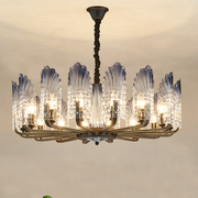 客厅水晶轻奢吊灯现代简约大气饭店别墅创意玻璃餐厅led灯饰