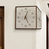 双面挂钟客厅拐角钟表家用现代简约大气，静音实木时钟装饰两面挂表
