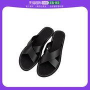 韩国直邮miamasvin巴罗克拖鞋白色缝线亮点斜跨拖鞋巴洛克图案