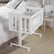 弗贝思新生婴儿床宝宝摇篮欧式多功能实木拼接大床可移动可变书桌