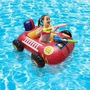 网红游泳圈卡通儿童游泳船水上充气救生座圈泳池打水仗宝宝喷水车