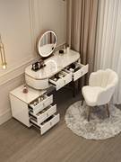 小户型梳妆台卧室现代简约主卧白色化妆桌收纳柜一体经济型化妆台