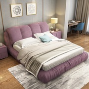 布艺床可拆洗北欧简约双人床，1.8米1.5米主卧储物婚床小户型软包床