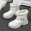 品牌女童雪地靴2022冬季防水保暖棉靴加绒加厚大棉鞋儿童靴子
