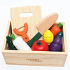 木制仿真水果蔬菜切切看乐磁性木盒装儿童，早教过家家厨房玩具积木