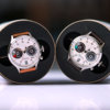 Tacs熊猫太阳能手表小众个性黑白表盘设计师意大利植鞣皮七哥