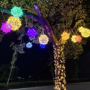 led藤球灯户外防水彩灯串街道，节日庭院圣诞满天星插电发光装饰灯