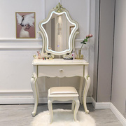欧式梳妆台感法式公主卧室网红化妆柜桌镜子，一体现代简约妆台