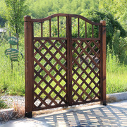 碳化复古防腐木门木栅栏门，园艺栅栏门篱笆门花园院子门木门