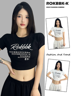 ROKBBK－K/布韩街舞潮牌个性印花休闲跳舞T恤女爵士jazz运动上衣