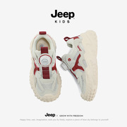 Jeep儿童户外登山鞋2024网面透气男童跑步鞋减震防滑学生跑步鞋子