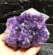 天然乌拉圭紫水晶簇洞片原石 原矿消磁紫晶块原矿把玩小摆件A10