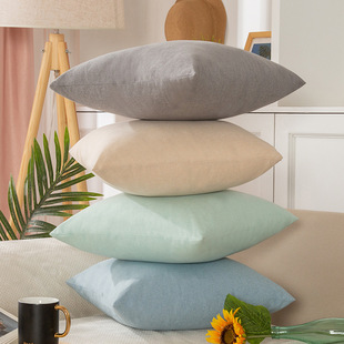 素色抱枕沙发客厅抱枕套加厚方形靠枕纯色含芯靠垫靠背枕垫仿棉麻
