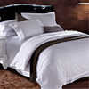 宾馆酒店床上用品全棉四件套，60支提花纯棉，三件套白色床单被套