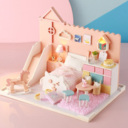 模型屋diy小屋手工制作礼物小房子模型拼装公主玩具少女迷你世界