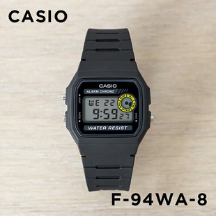 卡西欧手表CASIO F-94WA-8防水带日历闹钟秒表复古学生电子小方表