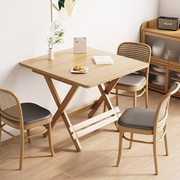 可折叠桌子餐桌家用简易小户型，饭桌出租屋用便携式摆摊实木小方桌