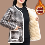 冬季小香风棉袄女短款加绒保暖洋气时尚，气质中年妈妈冬装外套