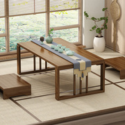 飘窗小桌子茶几日式榻榻米茶桌窗台实木床上矮桌坐地折叠炕桌家用