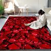 玫瑰客厅地毯卧室床边毯满铺大面积，沙发茶几垫浪漫红色花瓣毯