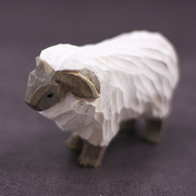 鹿妖商店绵羊小羊手工，木雕实木动物雕塑，北欧风创意摆件