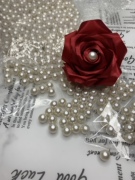 diy手工装饰珍珠双孔圆珠子缎带，鲜花装饰散珠手链串珠饰品配件8mm