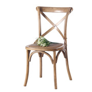 美式实木椅子餐椅简约家用背叉椅藤编，靠背椅复古餐桌椅北欧餐厅椅