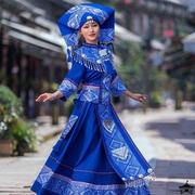 广西壮族服装女三月三成人，迎宾瑶族苗族舞蹈，服饰少数民族演出服饰