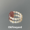 OkFineyard天然淡水珍珠貔貅戒指女弹力串珠尾戒招财桃花水晶指环