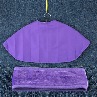 紫色束发巾美容包头巾(包头巾)围脖套装双层加棉不掉毛发带发箍无字通用