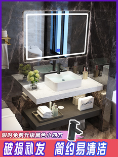 九牧᷂北欧浴室柜，组合小户型大理石洗脸洗手台盆，柜卫生间现代