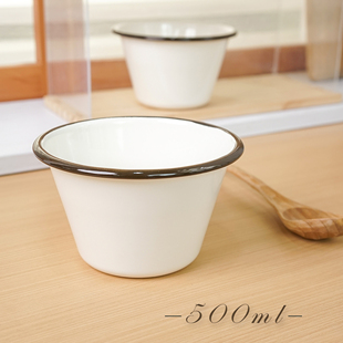肥龙珐琅搪瓷日式简约加厚抹茶碗杯昆布汤碗，家用圆形锥形饭碗
