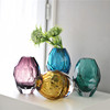 加厚彩色水晶玻璃花瓶台面装饰品软装样板间高档艺术花器乔迁