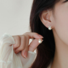 天然淡水珍珠耳钉S925纯银耳环轻奢小众设计高级感耳饰女