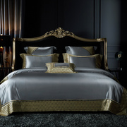 美式床上用品四件套高档欧式贡缎，提花床品别墅样板，房间田园风被套