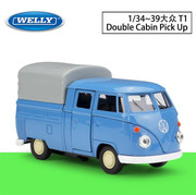 welly威利儿童合金汽车模型小汽轿车suv玩具车，43603h大众t1蓝色