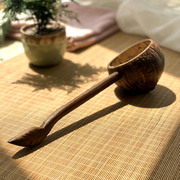 东南亚椰壳舀水勺木日式长柄水勺水瓢浇花勺子家用SPA茶道创意勺