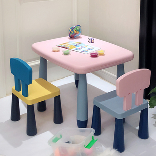 幼儿园桌椅适宜家用儿童桌子椅子套装宝宝画写字学习塑料玩具课桌