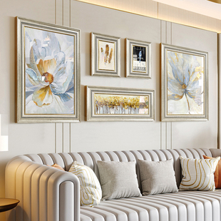 美式风格装饰画客厅沙发背景墙，轻奢挂画高档大气现代欧式组合壁画